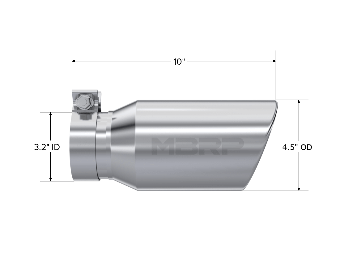 MBRP 4.5In. Od. 3.2In. Inlet. 10In. In Length. T304. - T5196