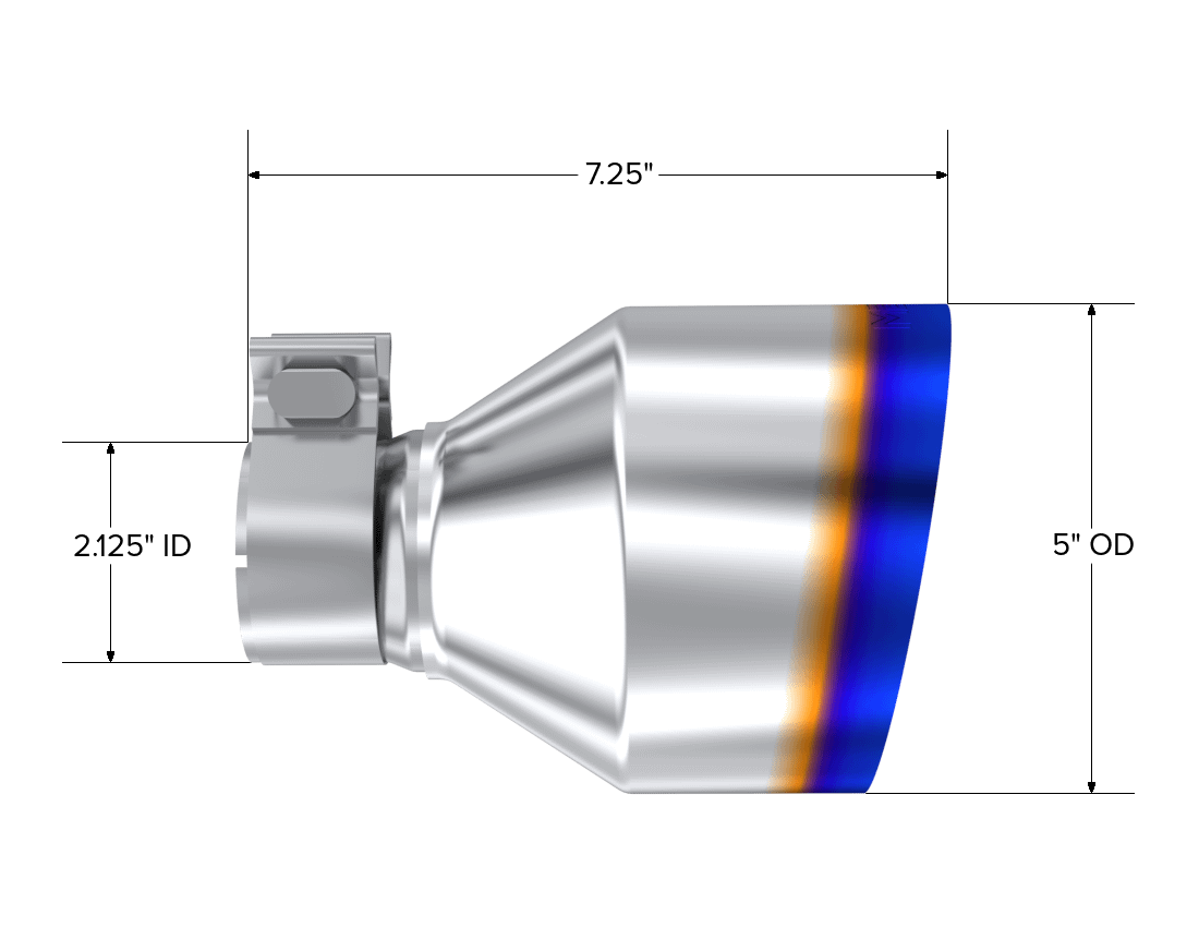 MBRP Mbrp Exhaust Tip 5In Od Out 2.125In Id 7.25In Length Single Wall Be T304 (2017-2025 Subaru BRZ, Toyota 86, Toyota GR86) - T5202BE