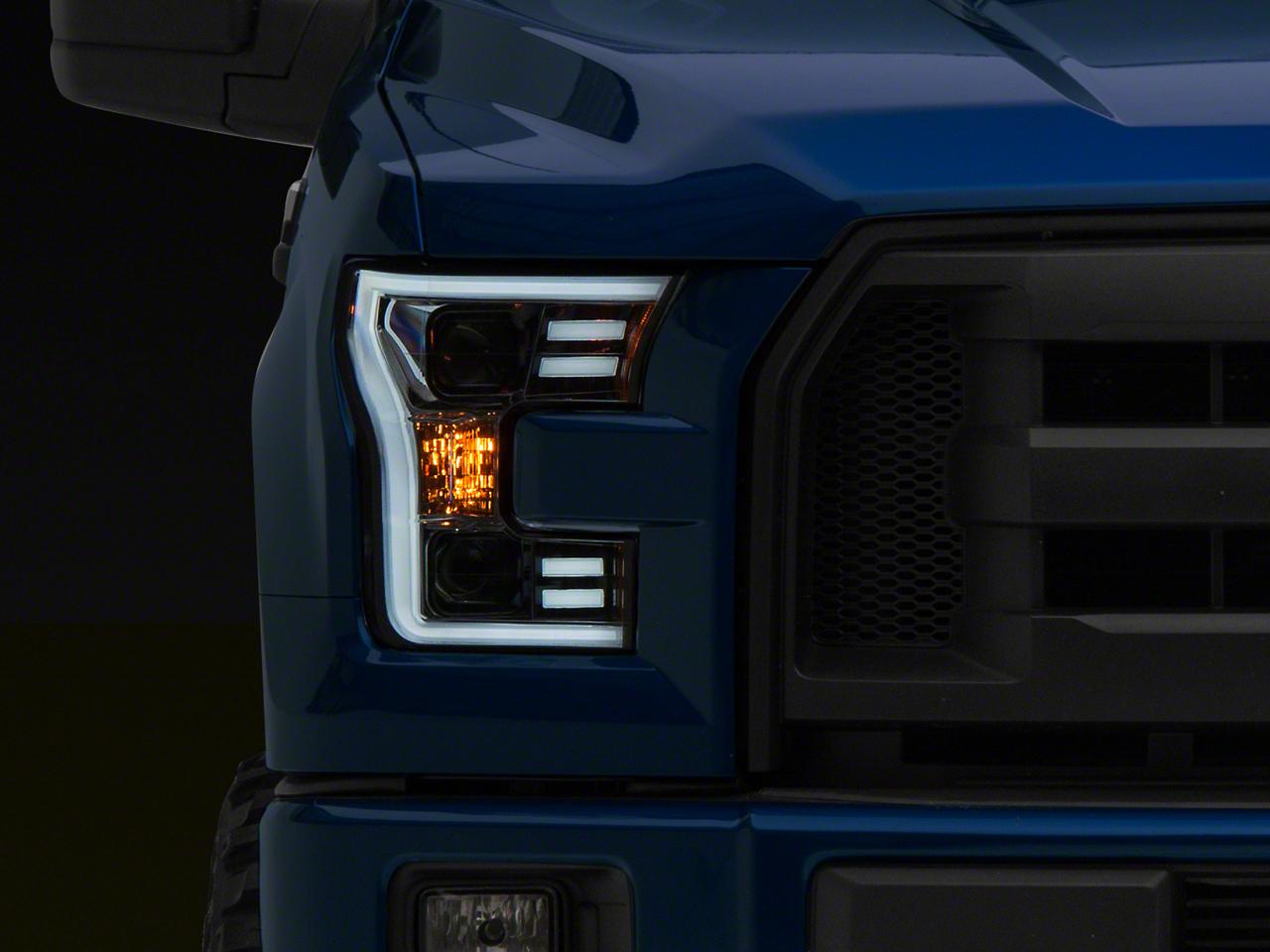 Raxiom Projector Headlights With Led Accent; Chrome Housing; Clear Lens (2015-2017 F-150 XL, F-150 Lariat, F-150 XLT) - T542715
