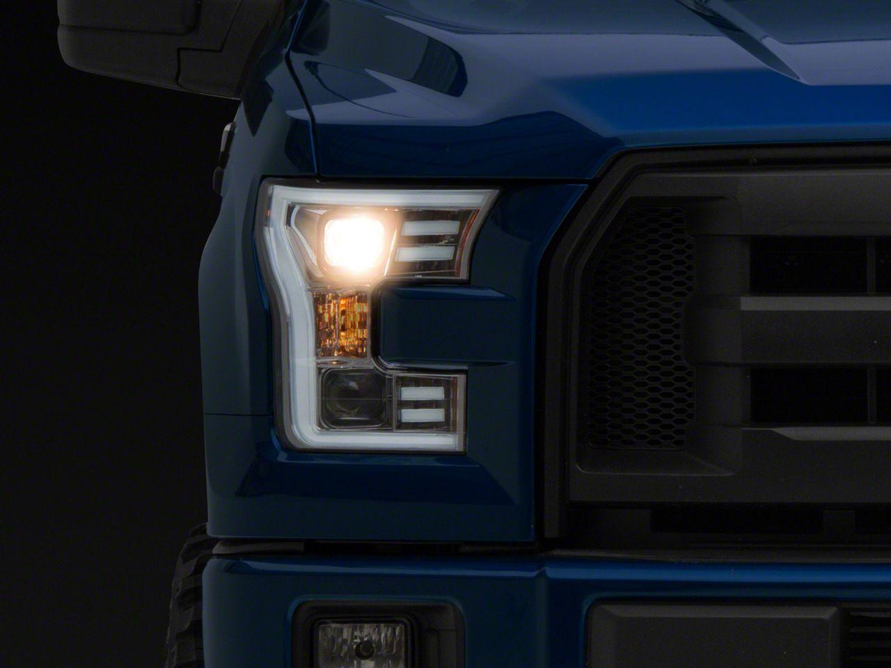 Raxiom Projector Headlights With Led Accent; Chrome Housing; Clear Lens (2015-2017 F-150 XL, F-150 Lariat, F-150 XLT) - T542715