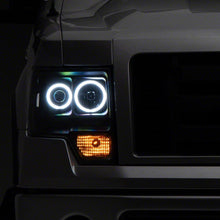 Raxiom Super White Led Halo Projector Headlights; Black Housing; Clear Lens (2009-2014 F-150) - T542825
