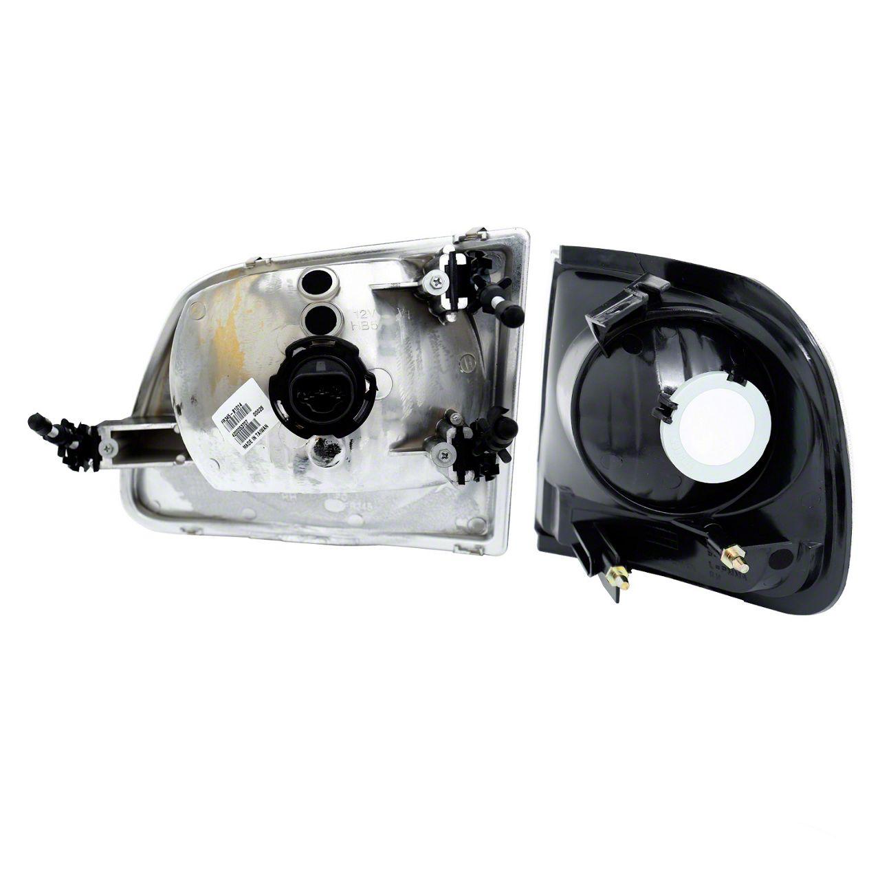 Raxiom G2 Euro Headlights With Parking Lights; Black Housing; Clear Lens (1997-2003 F-150) - T542830