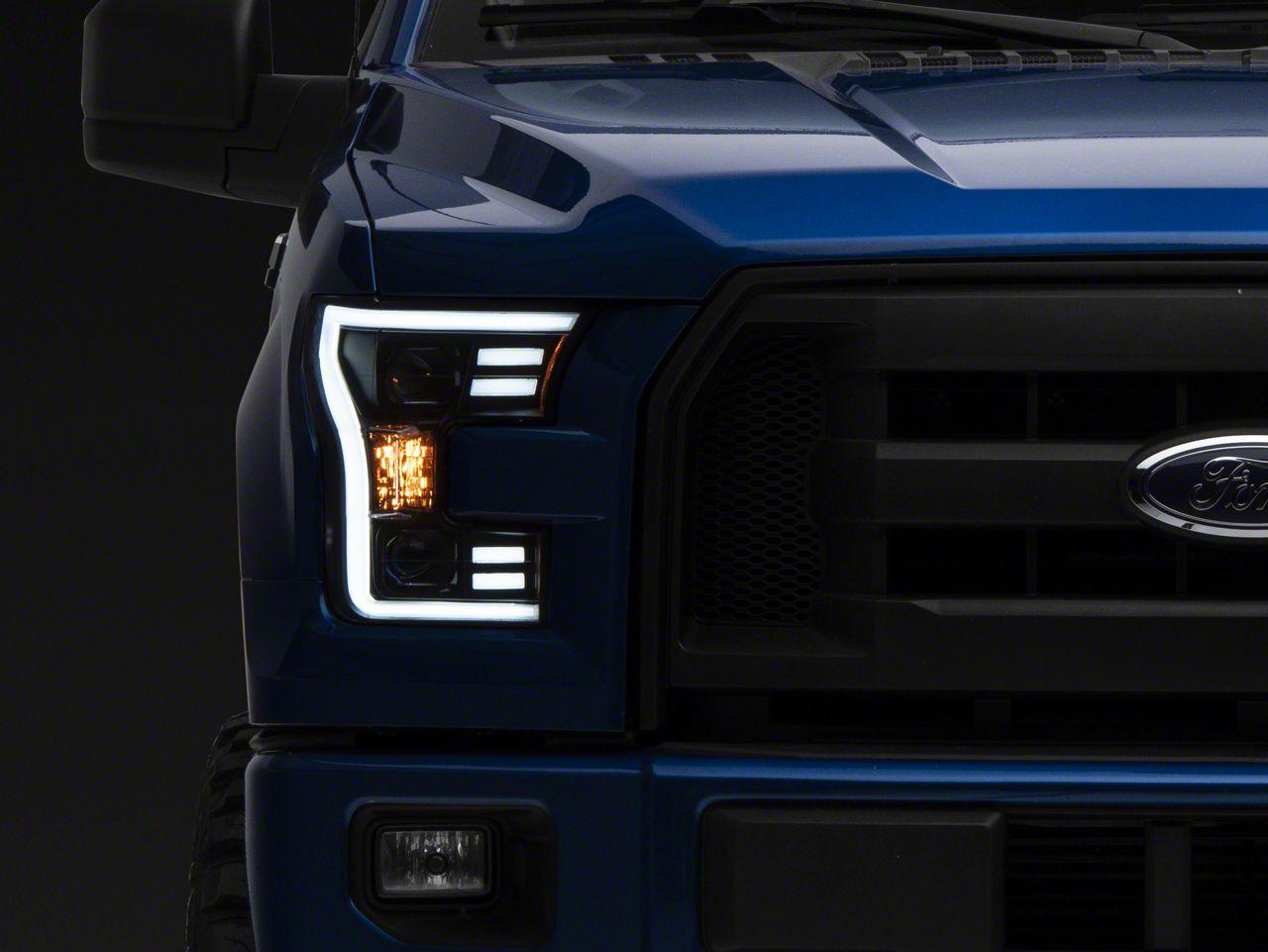 Raxiom G3 Projector Headlights With Led Accent; Black Housing; Clear Lens (2015-2017 F-150 XL, F-150 Lariat, F-150 XLT) - T542837