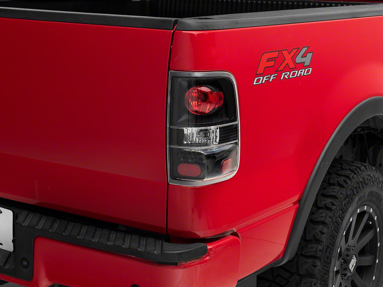 Raxiom Euro Style Tail Lights; Black Housing; Red/Clear Lens (2004-2008 F-150) - T542841