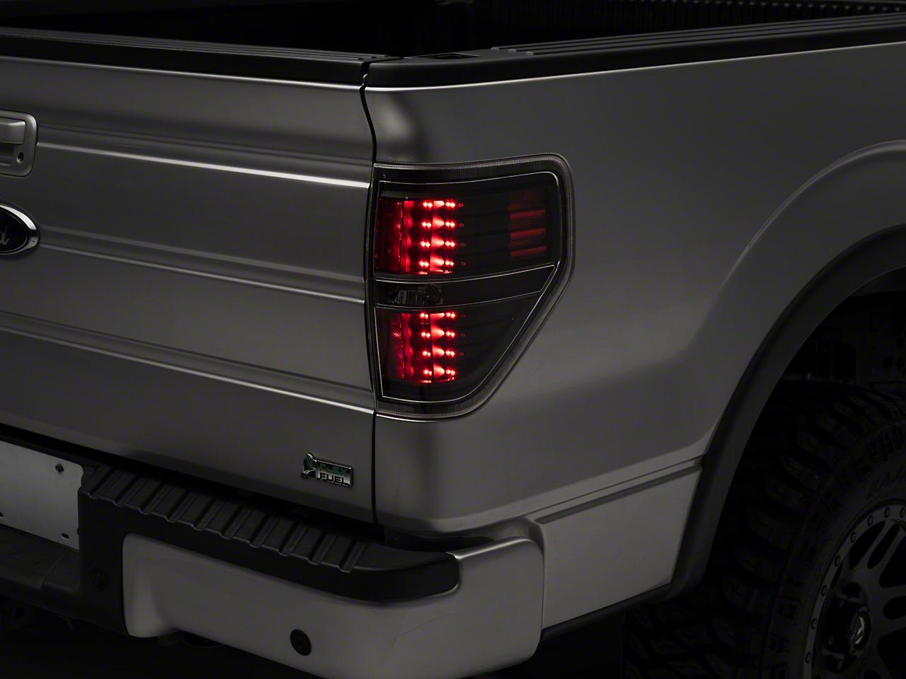 Raxiom Led Tail Lights; Black Housing; Clear Lens (2009-2014 F-150) - T542842