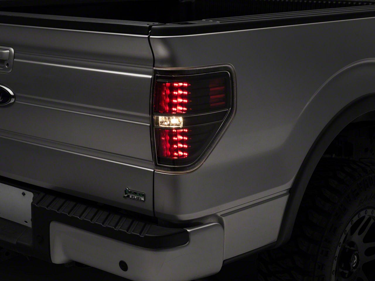 Raxiom Led Tail Lights; Black Housing; Clear Lens (2009-2014 F-150) - T542842