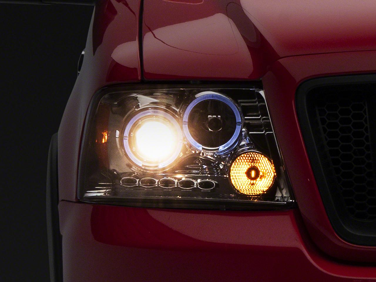 Raxiom Dual Led Halo Projector Headlights; Chrome Housing; Clear Lens (2004-2008 F-150) - T542850