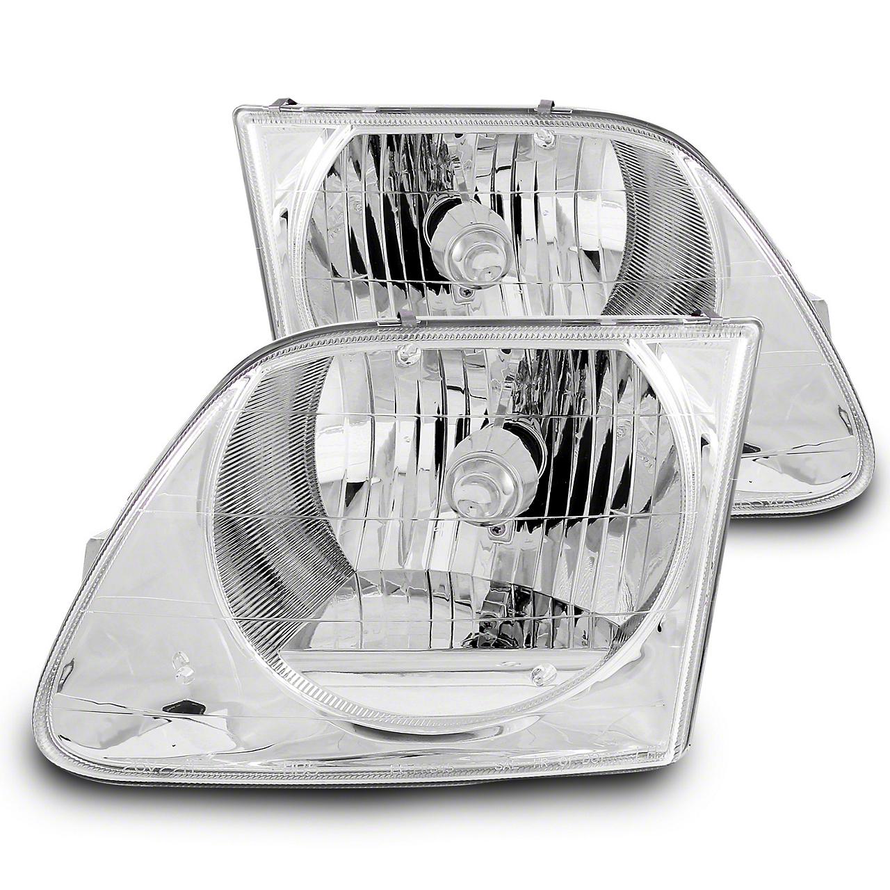 Raxiom G2 Euro Headlights; Chrome Housing; Clear Lens (1997-2003 F-150) - T542852