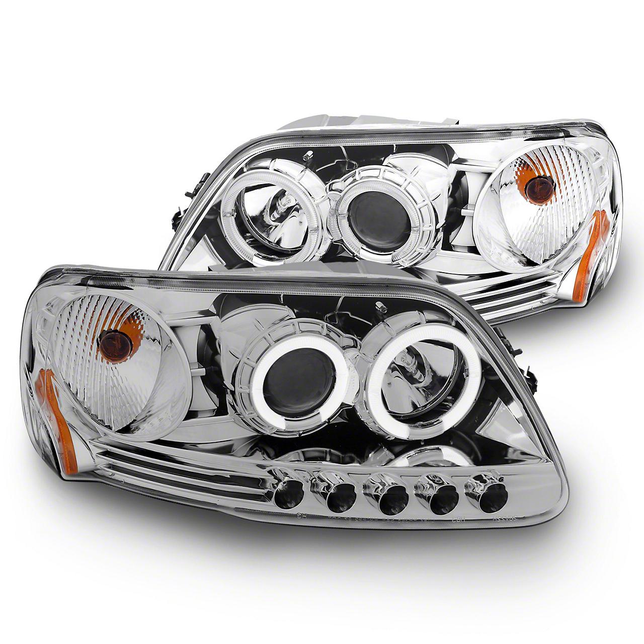 Raxiom Led Halo Projector Headlights; Chrome Housing; Clear Lens (1997-2003 F-150) - T542860
