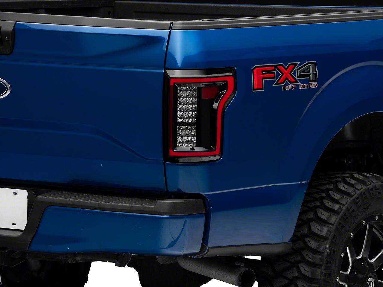 Raxiom Led Tail Lights; Black Housing; Smoked Lens (2015-2017 F-150 XL, F-150 Lariat, F-150 XLT) - T542881