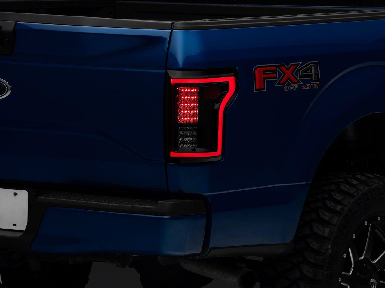 Raxiom Led Tail Lights; Black Housing; Smoked Lens (2015-2017 F-150 XL, F-150 Lariat, F-150 XLT) - T542881