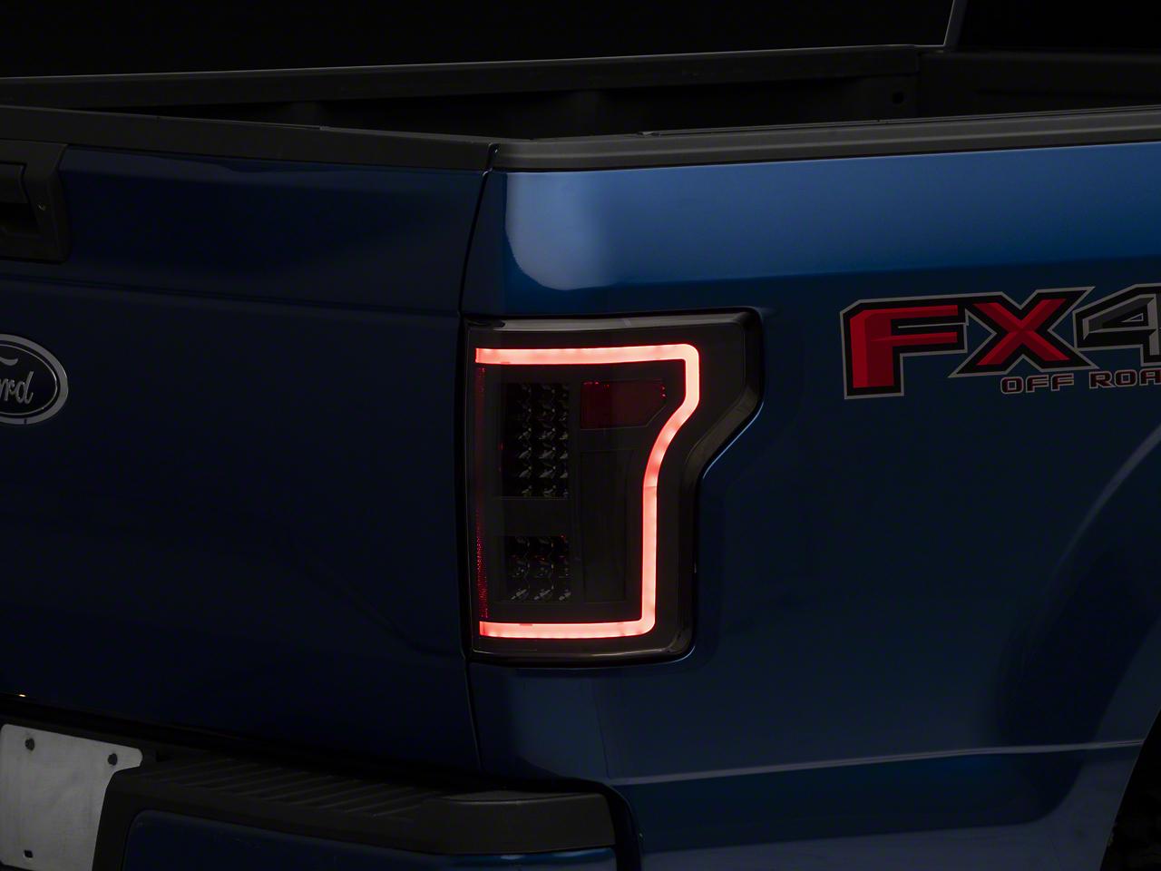 Raxiom Led Tail Lights With Sequential Turn Signals; Black Housing; Clear Lens (2015-2017 F-150 XL, F-150 Lariat, F-150 XLT) - T544625
