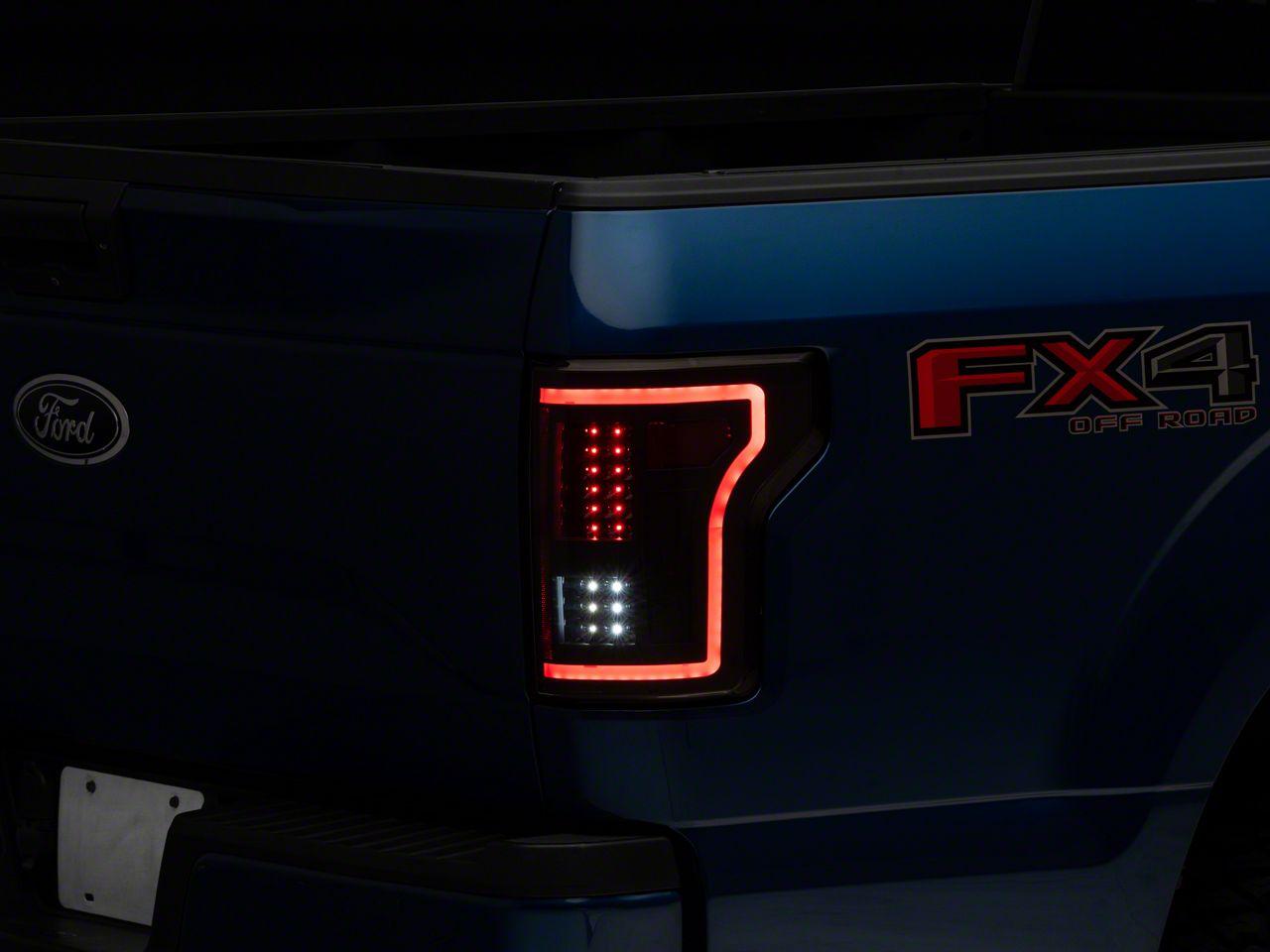Raxiom Led Tail Lights With Sequential Turn Signals; Black Housing; Clear Lens (2015-2017 F-150 XL, F-150 Lariat, F-150 XLT) - T544625