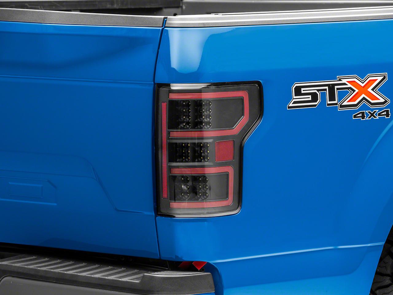 Raxiom Led Tail Lights; Black Housing; Clear Lens (2018-2020 F-150 XL, F-150 XLT, F-150 Lariat) - T548147