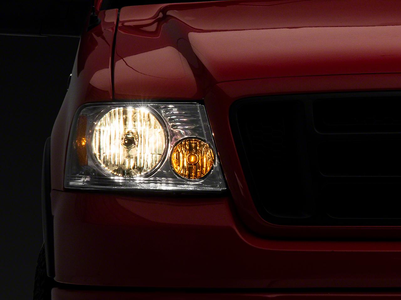 Raxiom Axial Series Oem Style Replacement Headlights; Chrome Housing; Clear Lens (2004-2008 F-150) - T551341