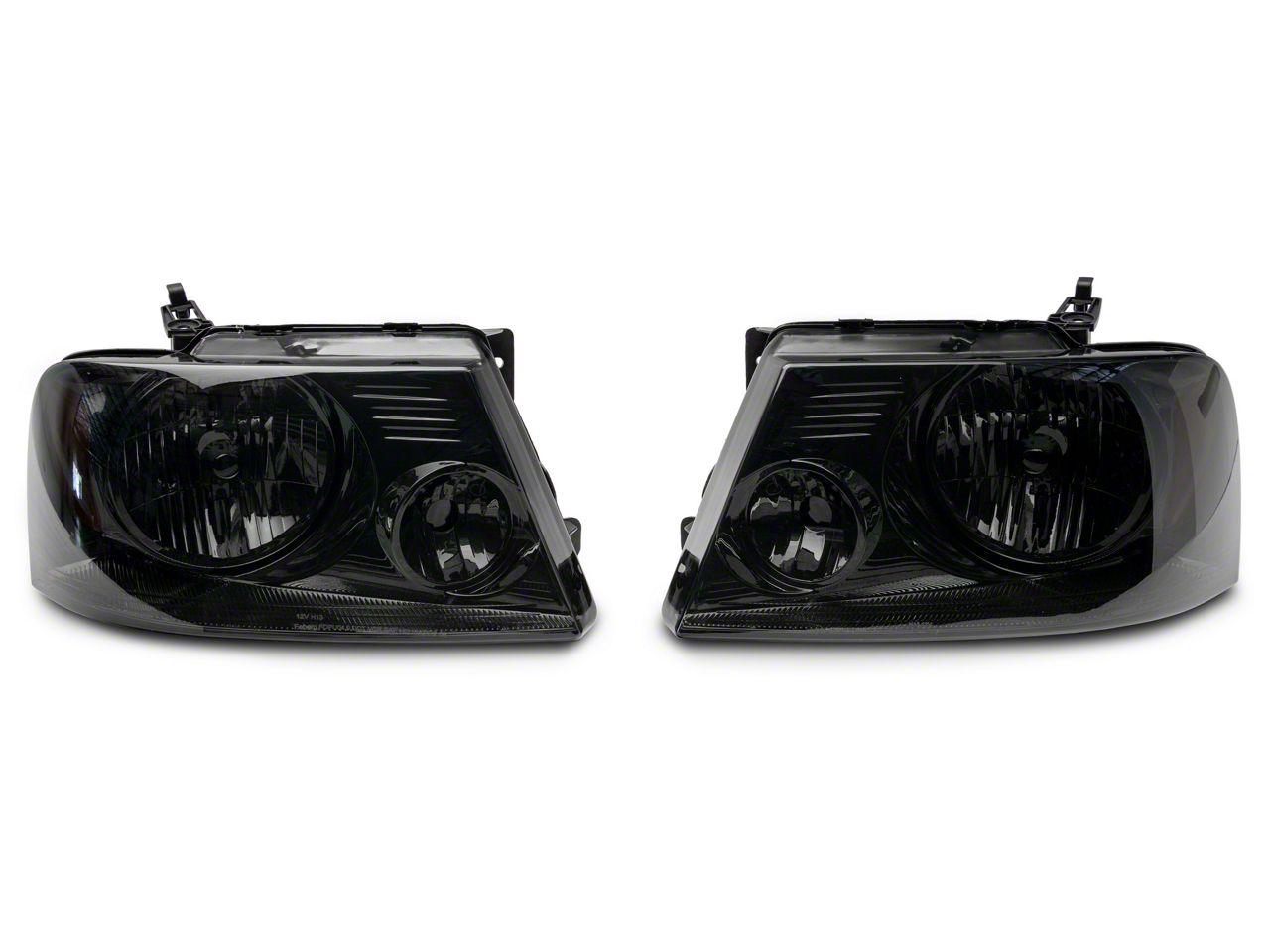 Raxiom Axial Series Oem Style Replacement Headlights; Chrome Housing; Smoked Lens (2004-2008 F-150) - T551342
