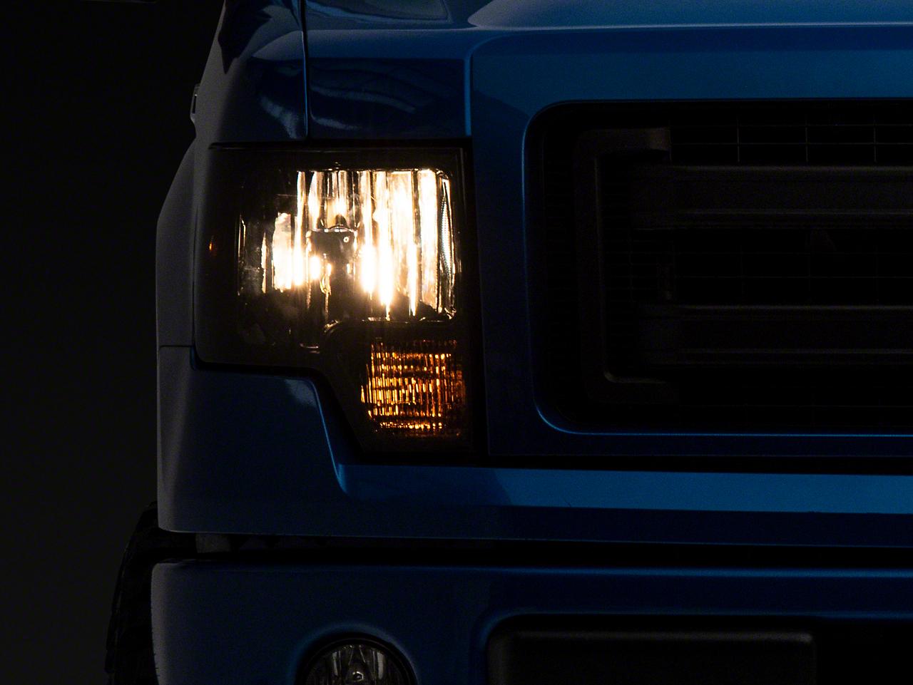 Raxiom Axial Series Oem Style Replacement Headlights; Chrome Housing; Smoked Lens (2009-2014 F-150) - T551344