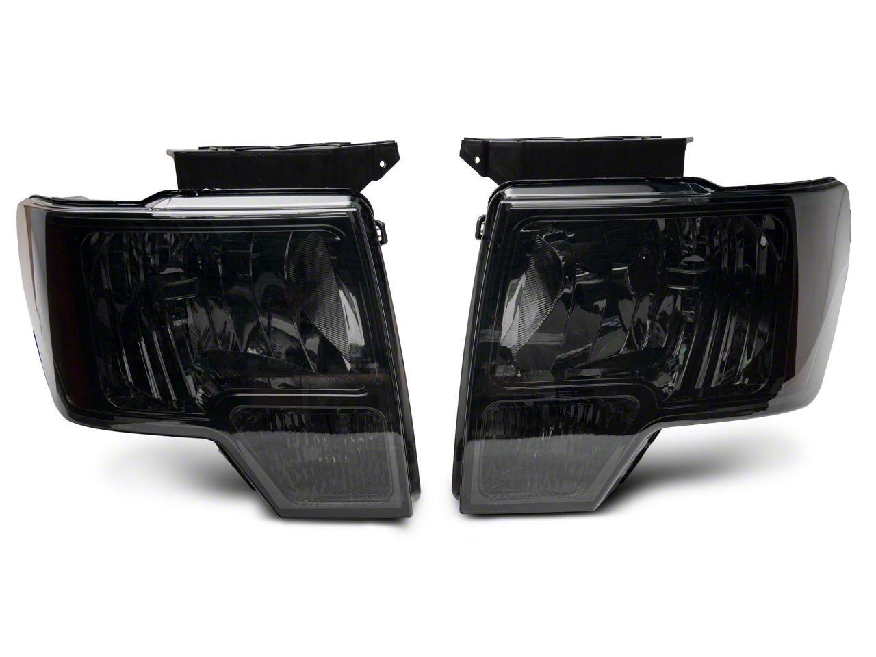 Raxiom Axial Series Oem Style Replacement Headlights; Chrome Housing; Smoked Lens (2009-2014 F-150) - T551344