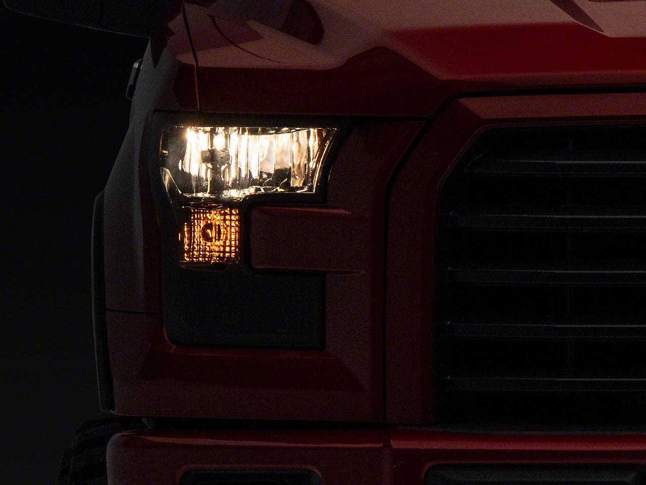 Raxiom Axial Series Oem Style Replacement Headlights; Chrome Housing; Smoked Lens (2015-2017 F-150 XL, F-150 Lariat, F-150 XLT) - T551346