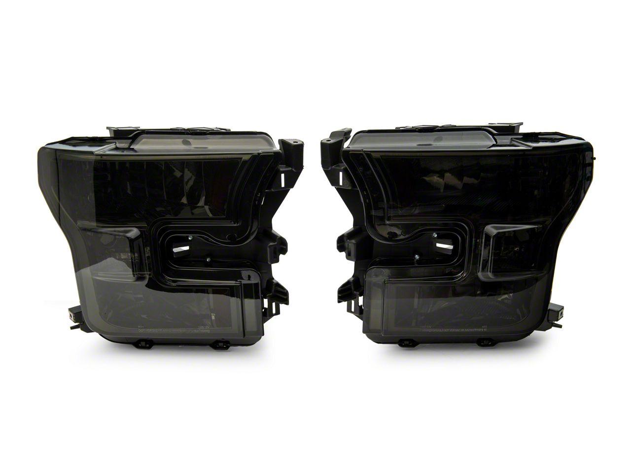 Raxiom Axial Series Oem Style Replacement Headlights; Chrome Housing; Smoked Lens (2015-2017 F-150 XL, F-150 Lariat, F-150 XLT) - T551346