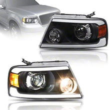 Raxiom Axial Series Led Projector Headlights; Black Housing; Clear Lens (2004-2008 F-150) - T566365