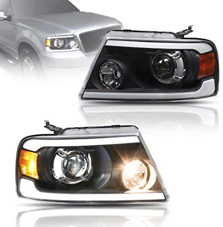 Raxiom Axial Series Led Projector Headlights; Black Housing; Clear Lens (2004-2008 F-150) - T566365