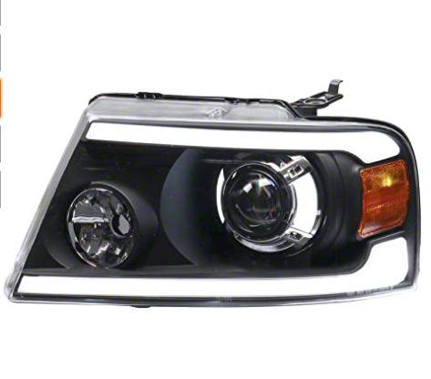 Raxiom Axial Series Led Projector Headlights; Black Housing; Clear Lens (2004-2008 F-150) - T566365