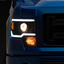 Raxiom Axial Series Projector Headlights With Led Light Bar; Black Housing; Clear Lens (2009-2014 F-150) - T566369