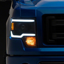 Raxiom Axial Series Projector Headlights With Led Light Bar; Black Housing; Clear Lens (2009-2014 F-150) - T566369