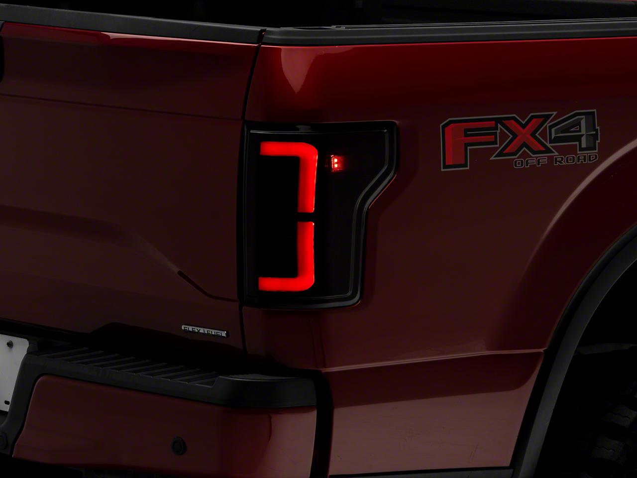 Raxiom Axial Series Led Tail Lights; Black Housing; Smoked Lens (2015-2017 F-150 XL, F-150 Lariat, F-150 XLT) - T569481