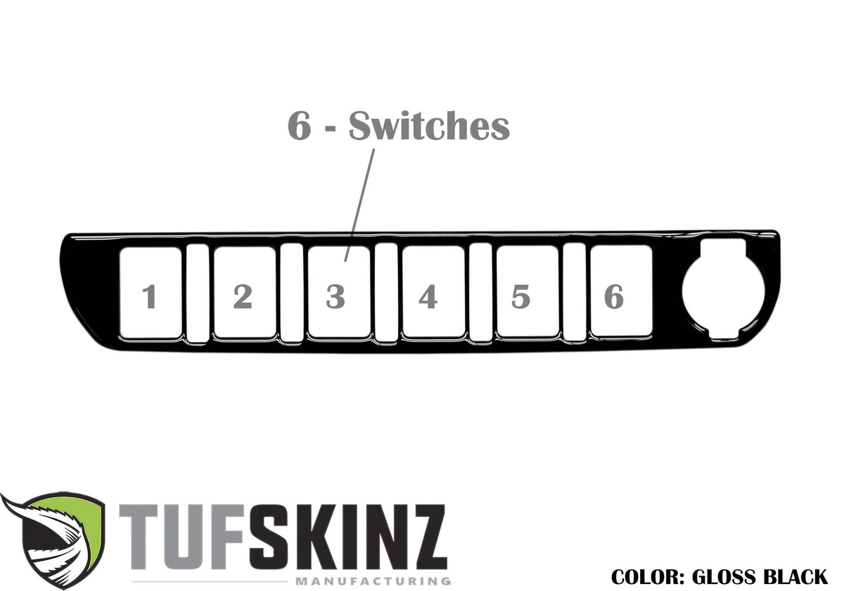 TUFSKINZ Center Dash Switch Panel with 6-Switches Accent Trim (2016-2023 Tacoma) - TAC024-BLK-G