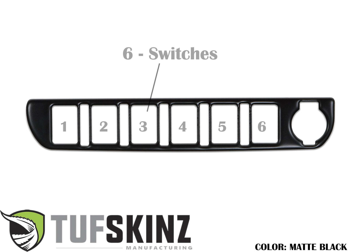 TUFSKINZ Center Dash Switch Panel with 6-Switches Accent Trim (2016-2023 Tacoma) - TAC024-BLK-M