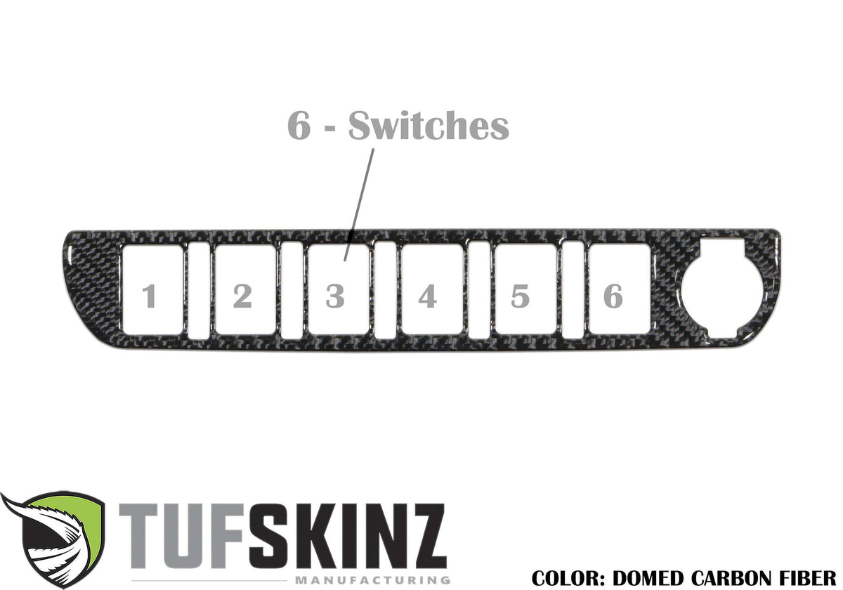 TUFSKINZ Center Dash Switch Panel with 6-Switches Accent Trim (2016-2023 Tacoma) - TAC024-DCF-G