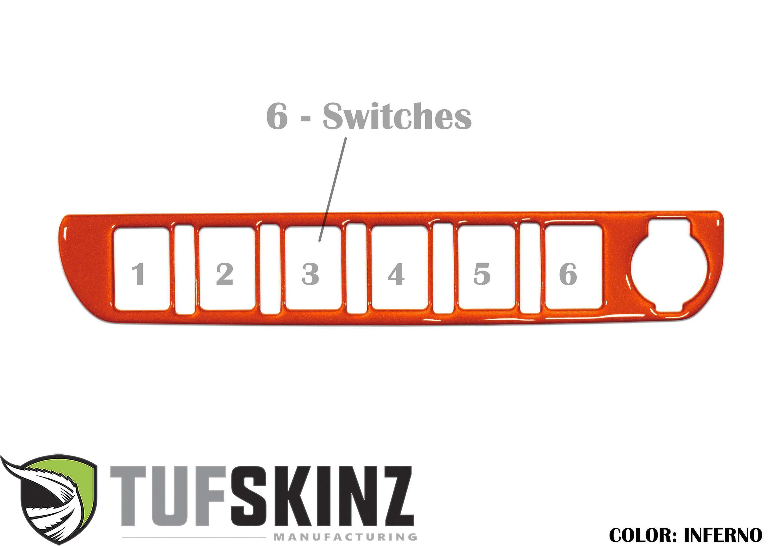 TUFSKINZ Center Dash Switch Panel with 6-Switches Accent Trim (2016-2023 Tacoma) - TAC024-FNO-G