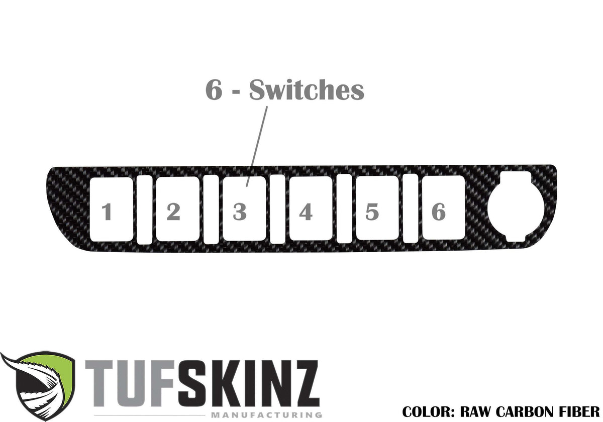 TUFSKINZ Center Dash Switch Panel with 6-Switches Accent Trim (2016-2023 Tacoma) - TAC024-RCF-X