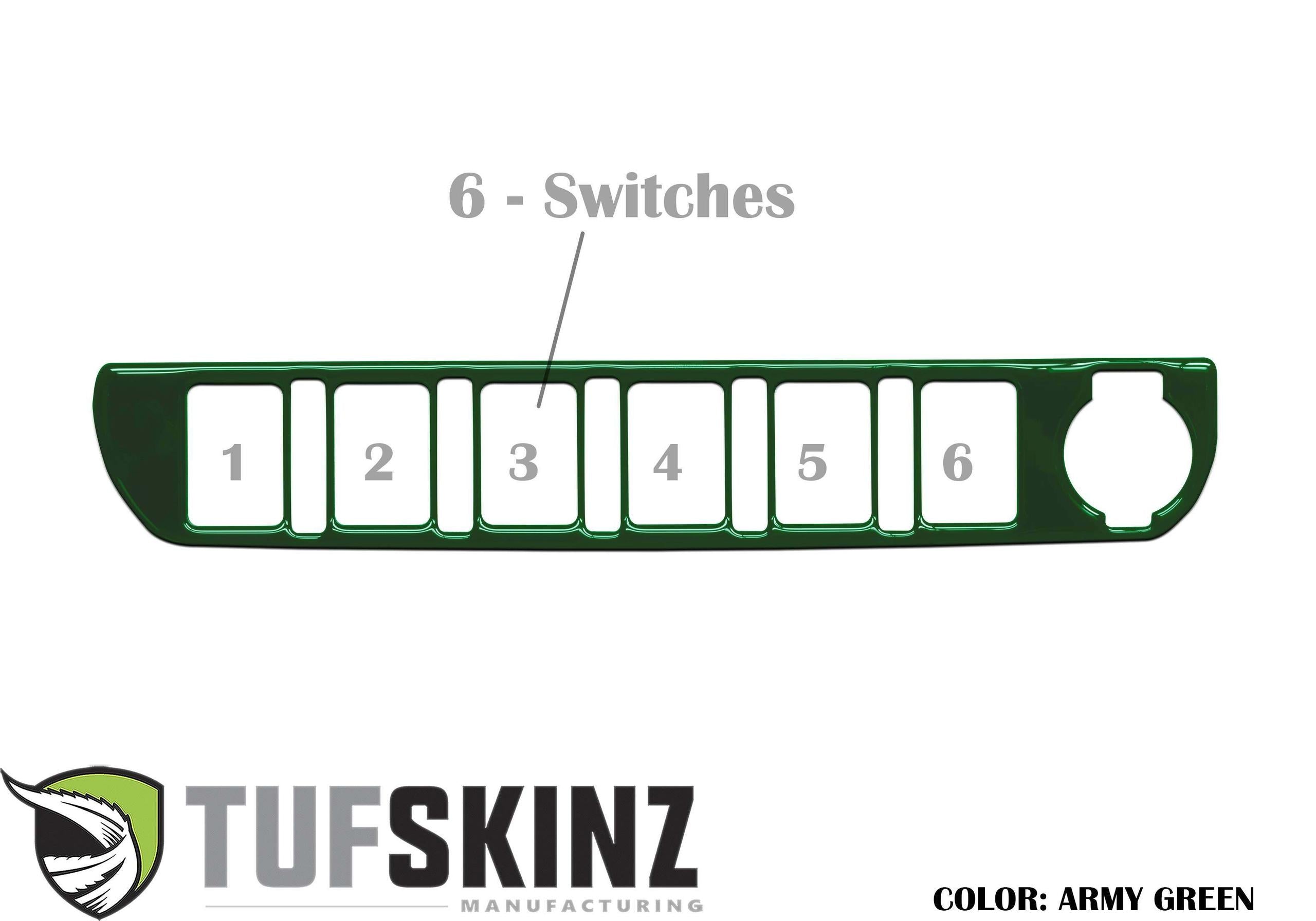 TUFSKINZ Center Dash Switch Panel with 6-Switches Accent Trim (2016-2023 Tacoma) - TAC024-TAG-G