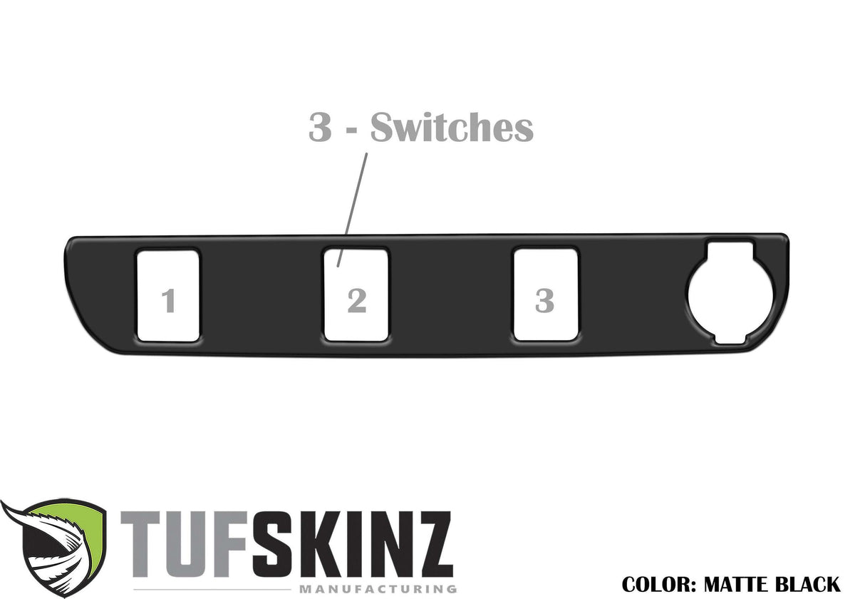 TUFSKINZ Center Dash Switch Panel with 3-Switches Accent Trim (2016-2023 Tacoma) - TAC030-BLK-M