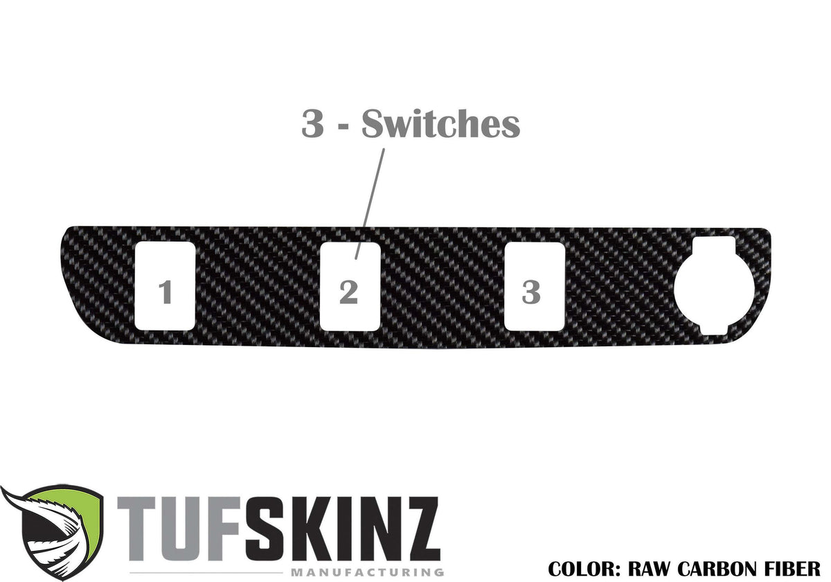 TUFSKINZ Center Dash Switch Panel with 3-Switches Accent Trim (2016-2023 Tacoma) - TAC030-RCF-X