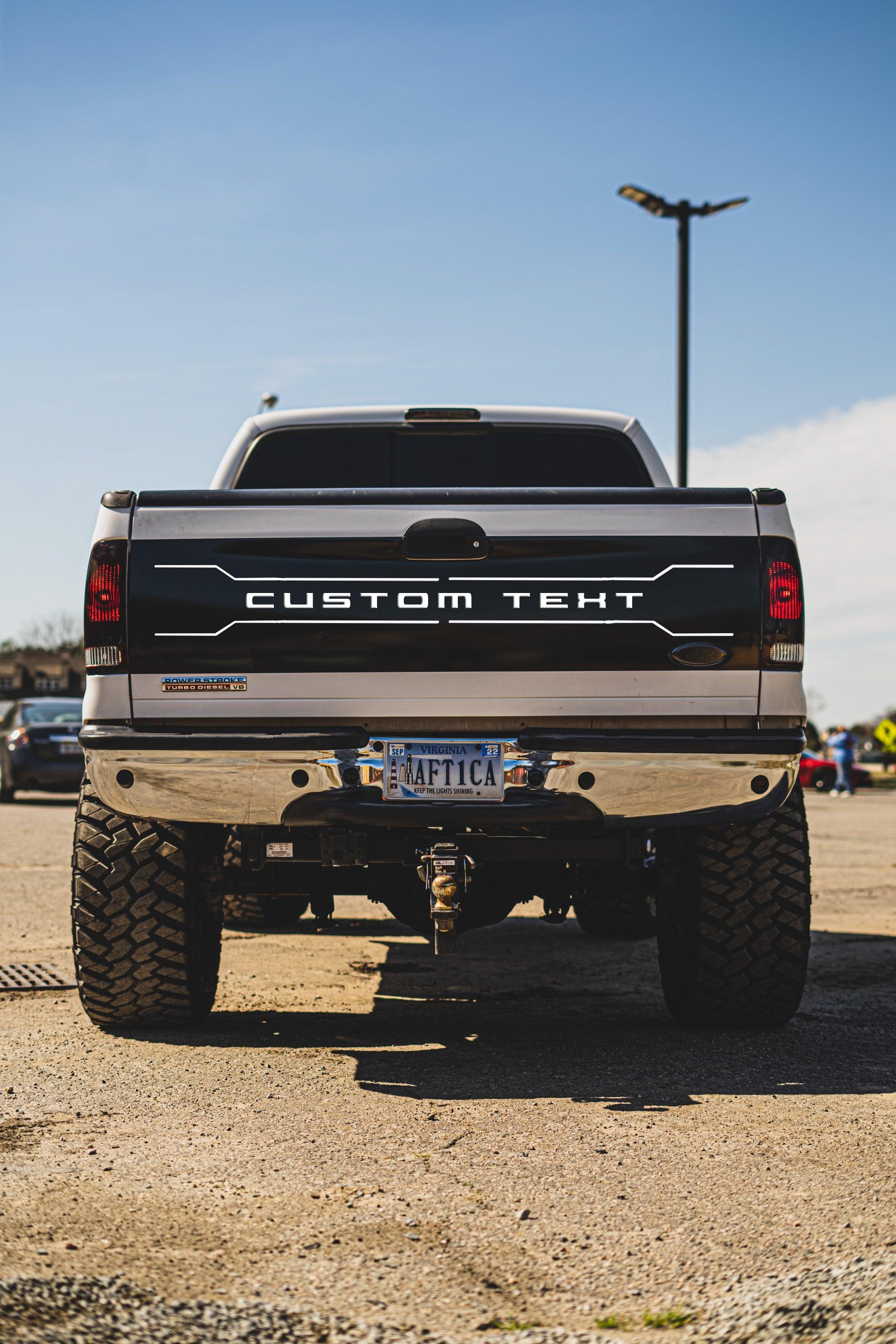 Anchor Room Tailgate Applique Decal with Lines - Matte Black (1999-2007 F-250) - 99F2_TGLA_CM_M