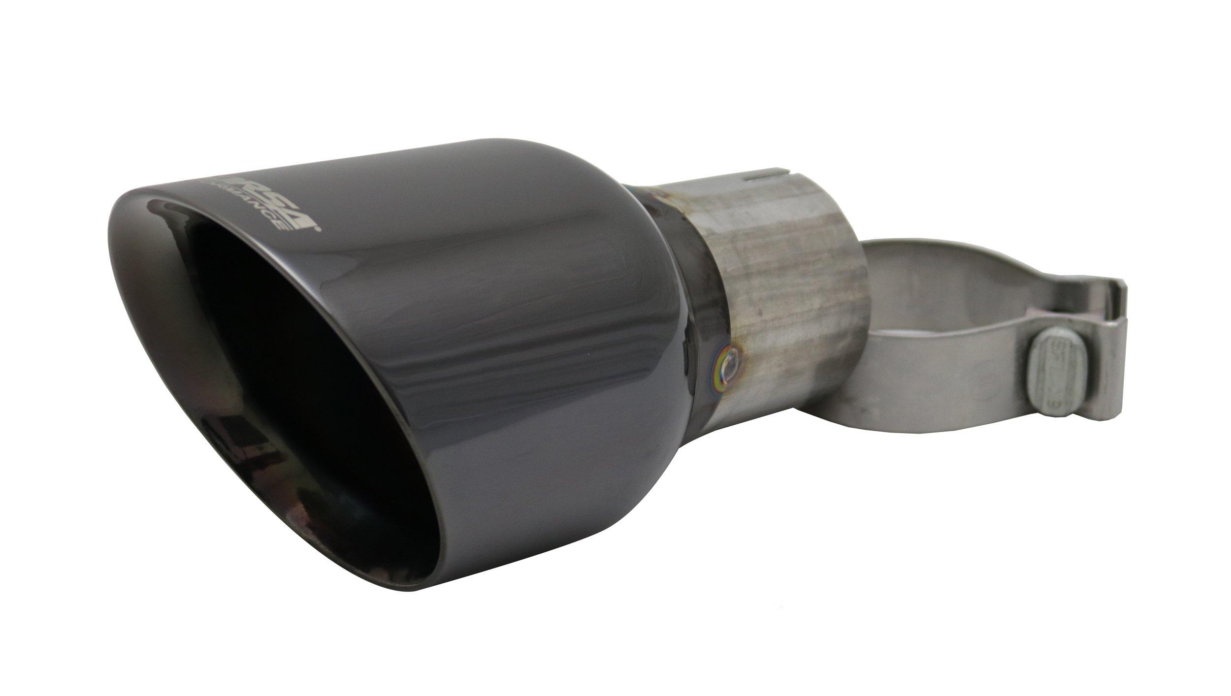 Corsa TK008BLK Single 4.5 Inch Black Pro-Series Tip (Clamp Included) 2.75 Inch Inlet Universal Stainless Steel Corsa Performance