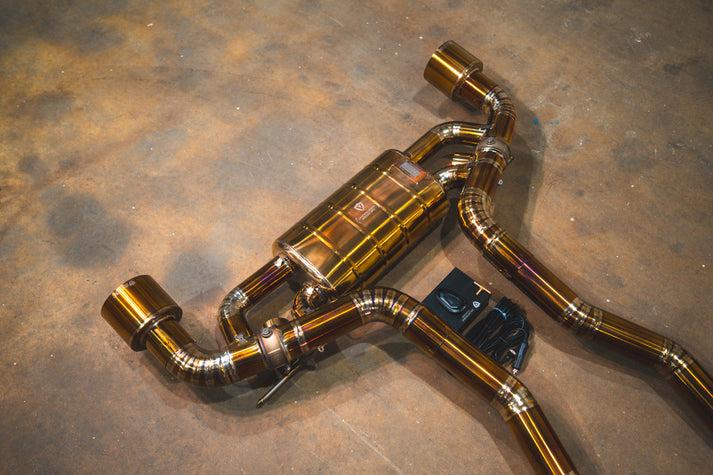 Valvetronic Designs 2020-2025 Toyota A90 Supra 3.0L, Catback Grade 5 Titanium Titanium 5.0 Inch Outlet Tips - TOY.A90.VSES.TI