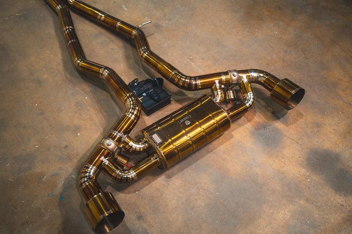 Valvetronic Designs 2020-2025 Toyota A90 Supra 3.0L, Catback Grade 5 Titanium Titanium 5.0 Inch Outlet Tips - TOY.A90.VSES.TI