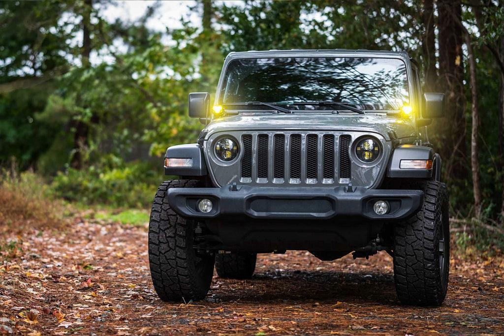 Morimoto 4Banger A-Pillar Kit: Wrangler JK (NCS Yellow Spot Beam) - 4B-PLR-KIT-1133