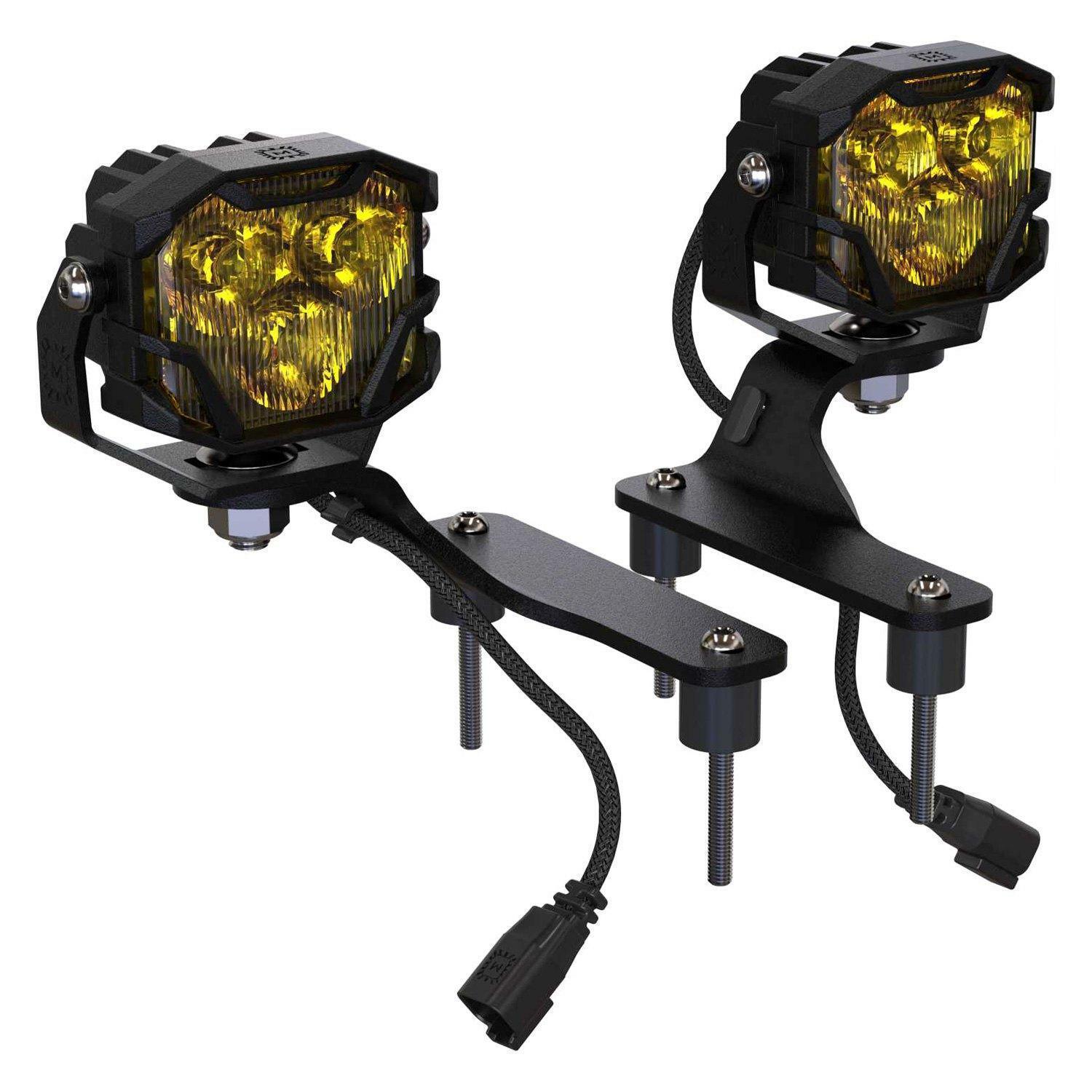 Morimoto 4Banger A-Pillar Kit: Wrangler JL (HXB Yellow Wide Beam) - 4B-PLR-KIT-1155