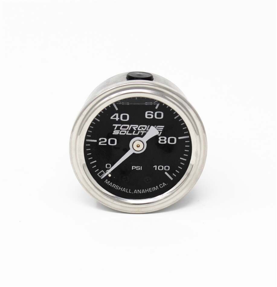 Torque Solution Fuel Pressure Gauge: 100 PSI 1/8 NPT - TS-FPG-100
