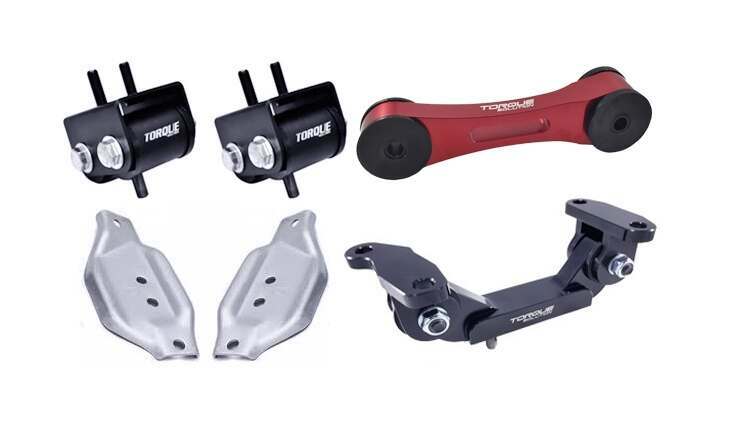 Torque Solution Engine / Trans / Red Pitch Mount Kit w/ Mount Plates: Subaru WRX 2002-2014 / STi 2004+ - TS-SU-123R.2-PL