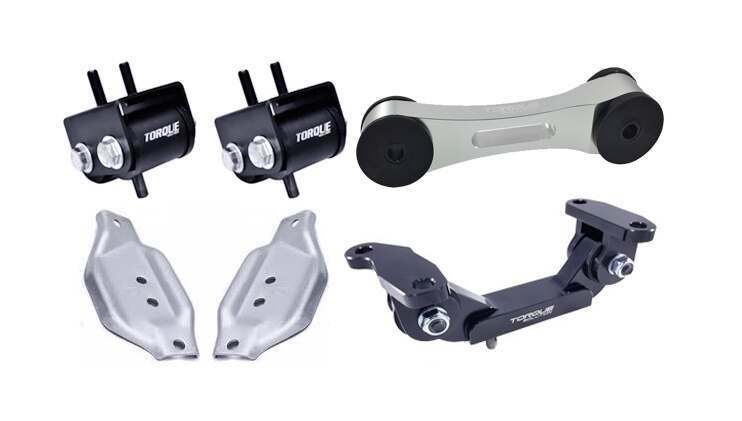 Torque Solution Engine / Trans / Silver Pitch Mount Kit w/ Mount Plates: Subaru WRX 2002-2014 / STi 2004+ - TS-SU-123S.2-PL