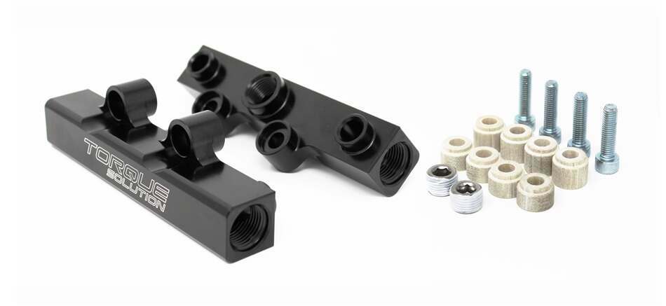 Torque Solution V2 Top Feed Fuel Rails (Black): Subaru WRX 02-14, STI 07-20, LGT 08-12, FXT 06-13 - TS-SU-400BK.2