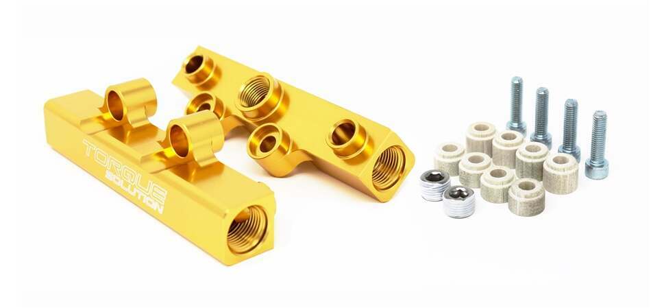 Torque Solution V2 Top Feed Fuel Rails (Gold): Subaru WRX 02-14, STI 07-20, LGT 08-12, FXT 06-13 - TS-SU-400G.2