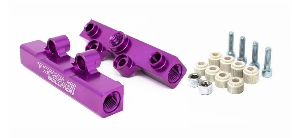 Torque Solution V2 Top Feed Fuel Rails (Purple): Subaru WRX 02-14, STI 07-20, LGT 08-12, FXT 06-13 - TS-SU-400PR.2